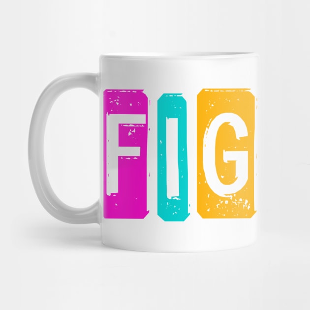 "FIGJAM" in bright neon - Aussie slang FTW (dogtag style cut-out letters) by PlanetSnark